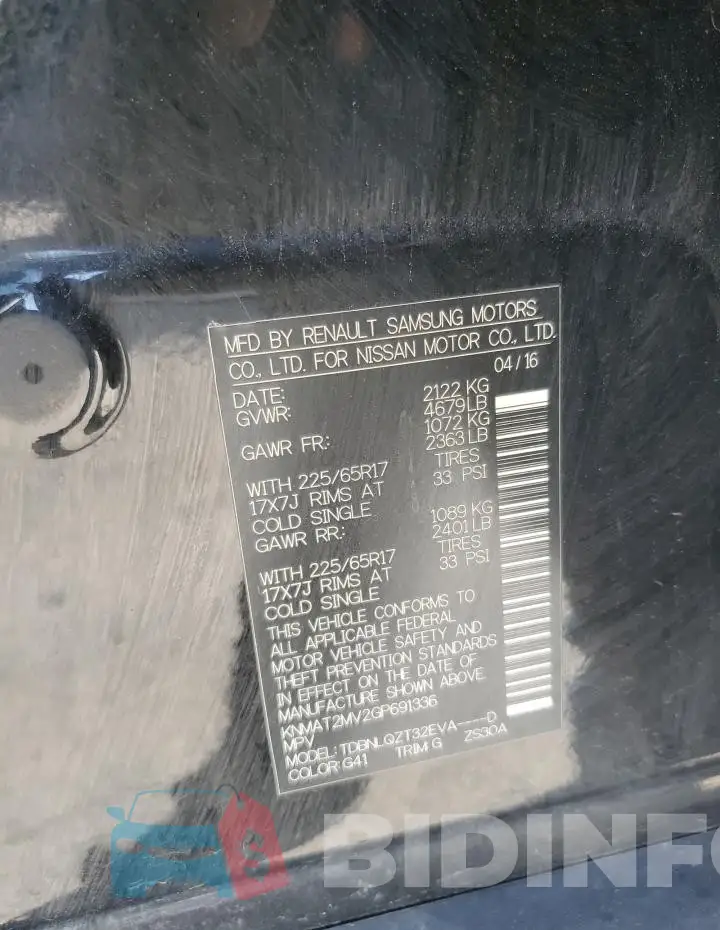 KNMAT2MV2GP691336 Photo# 13