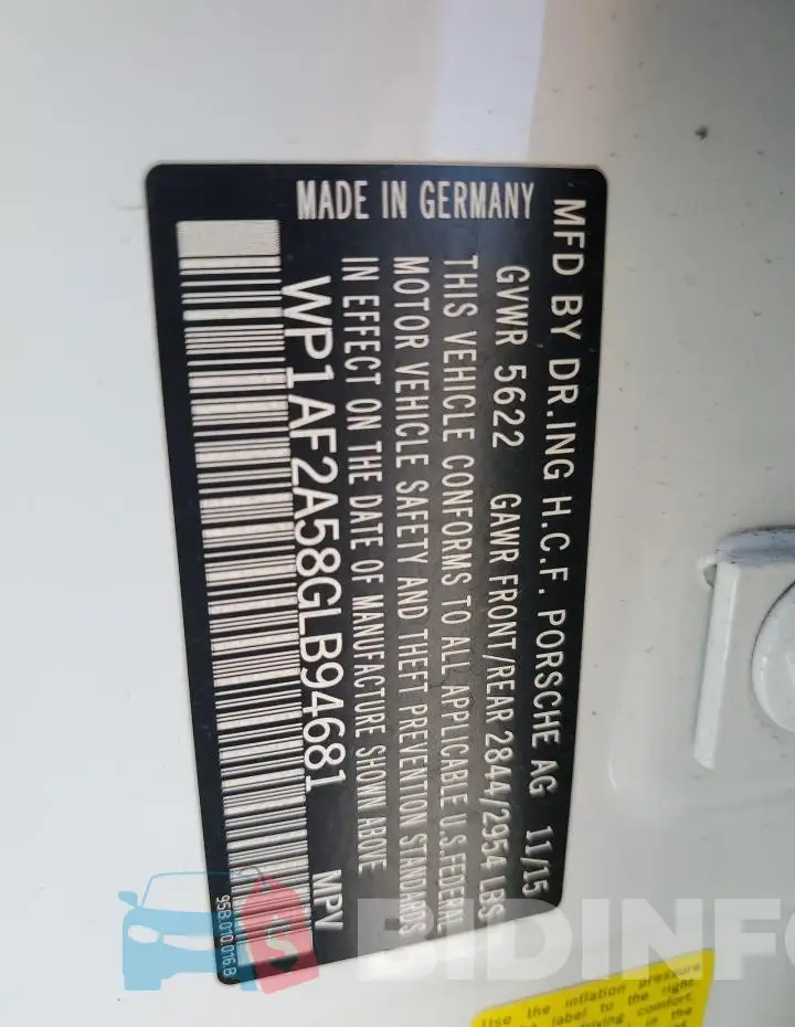WP1AF2A58GLB94681 Photo# 14