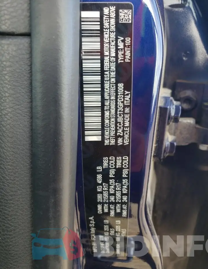 ZACCJBCT3GPD31008 Photo# 12