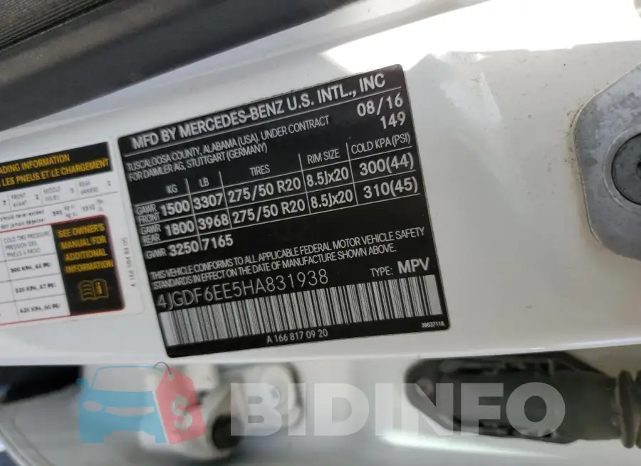 4JGDF6EE5HA831938 Photo# 13