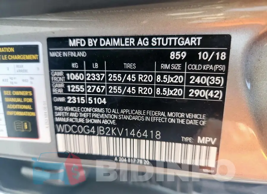 WDC0G4JB2KV146418 Photo# 13