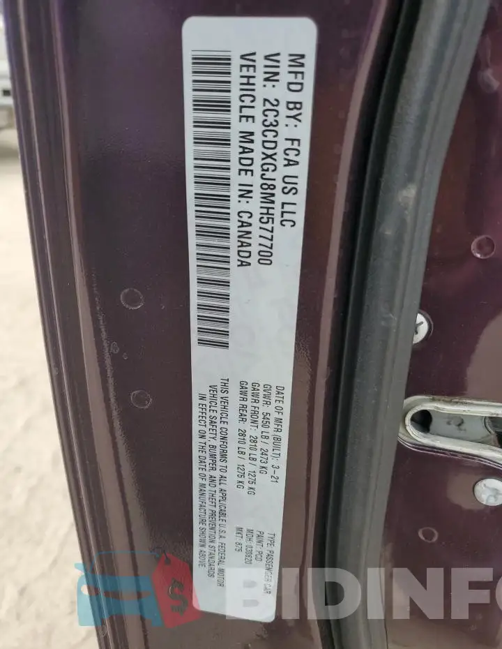 2C3CDXGJ8MH577700 Photo# 12