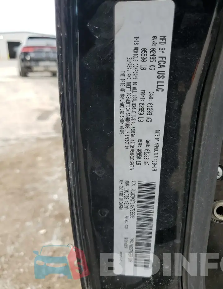 2C3CDXKT1KH738538 Photo# 12