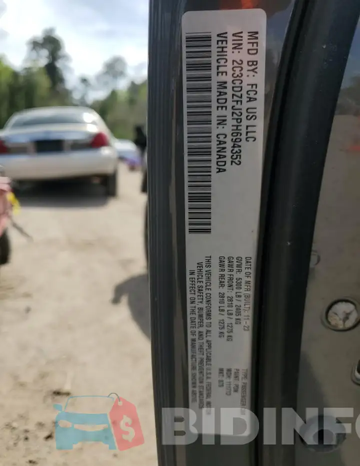 2C3CDZFJ2PH694352 Photo# 13