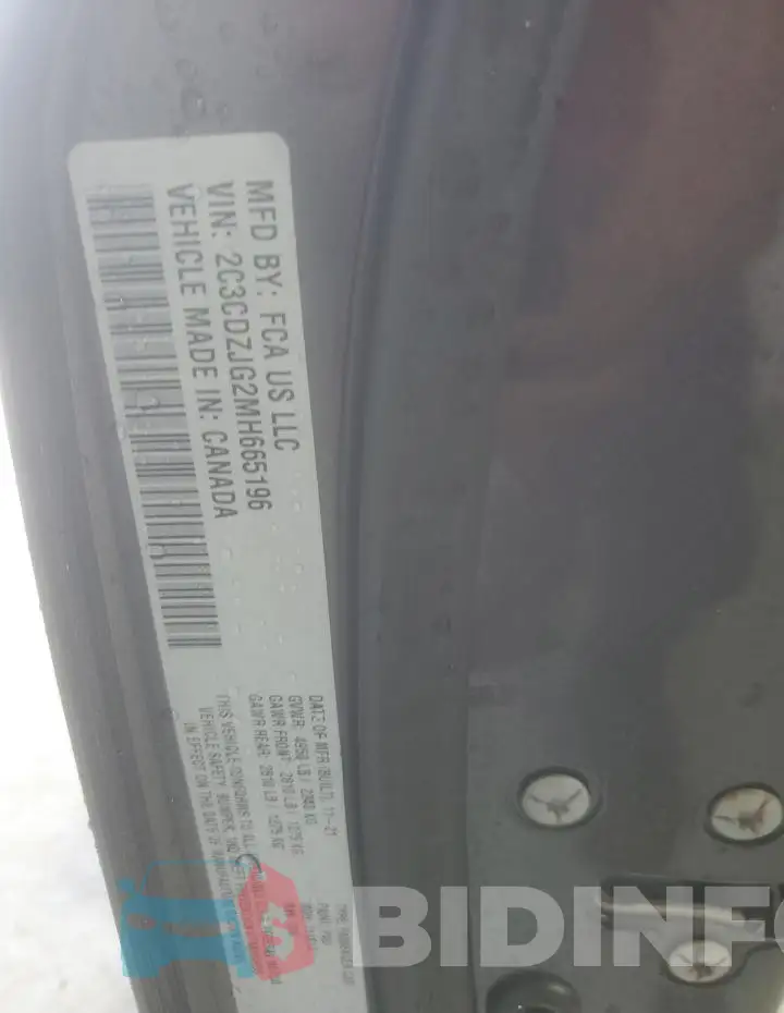 2C3CDZJG2MH665196 Photo# 13