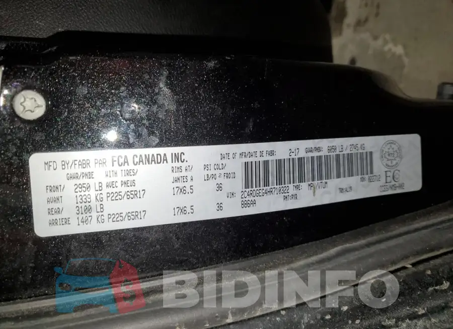 2C4RDGEG4HR710322 Photo# 14