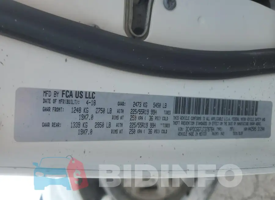 3C4PDCGG7JT378764 Photo# 13