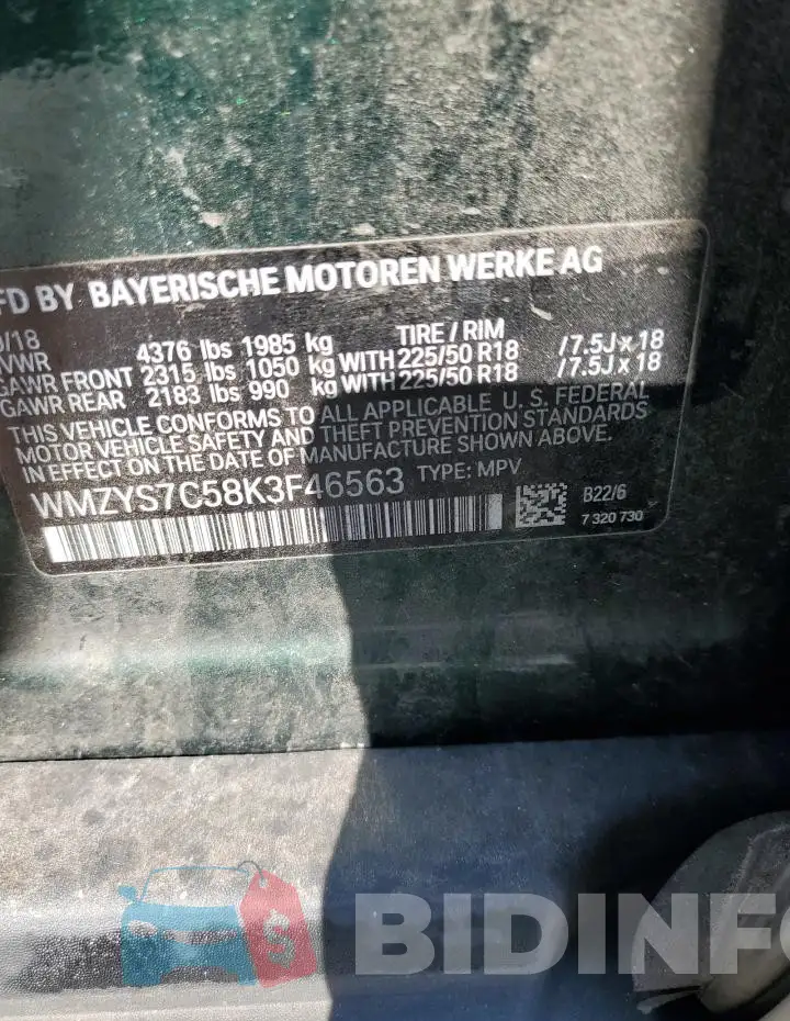 WMZYS7C58K3F46563 Photo# 12