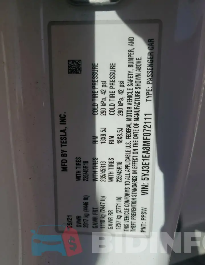 5YJ3E1EA8MF072111 Photo# 12