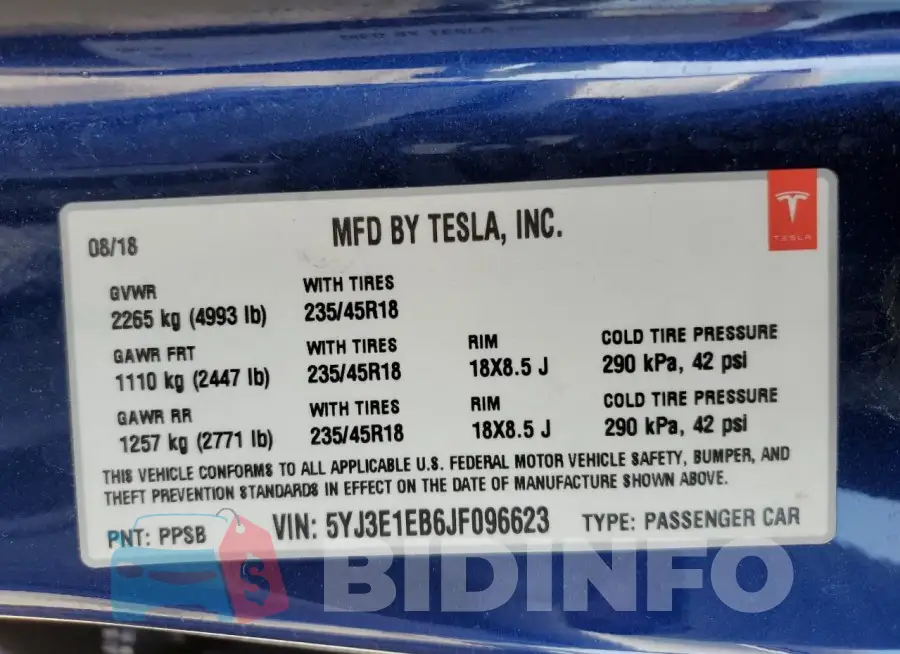 5YJ3E1EB6JF096623 Photo# 13