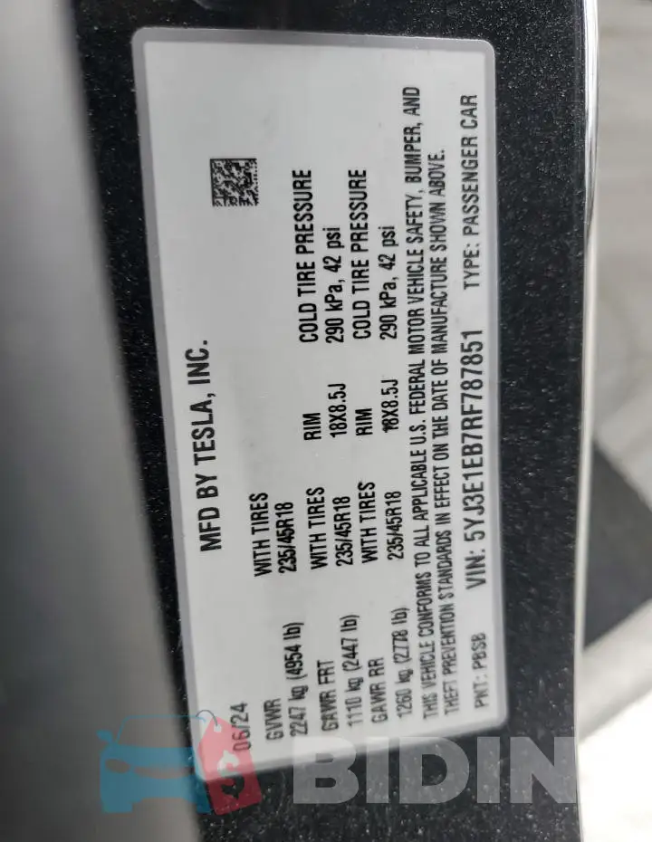 5YJ3E1EB7RF787851 Photo# 12