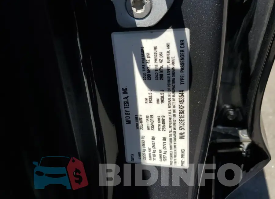 5YJ3E1EB8KF453544 Photo# 12