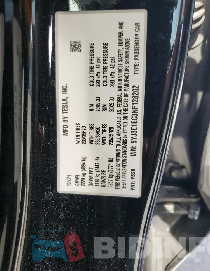 5YJ3E1EC3NF128202 Photo# 12