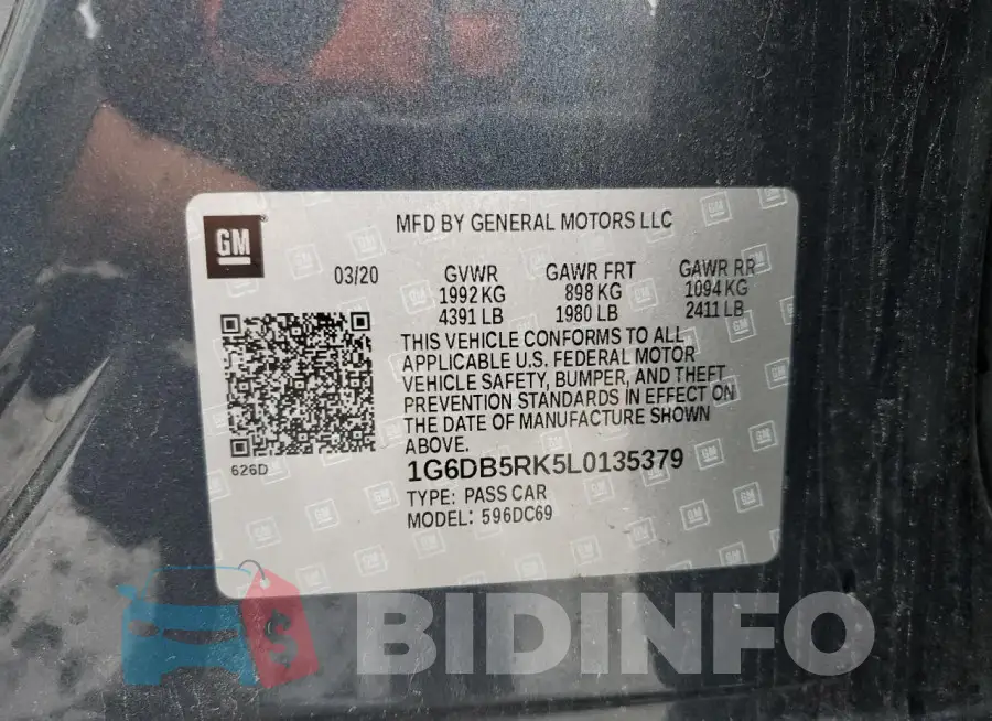 1G6DB5RK5L0135379 Photo# 12