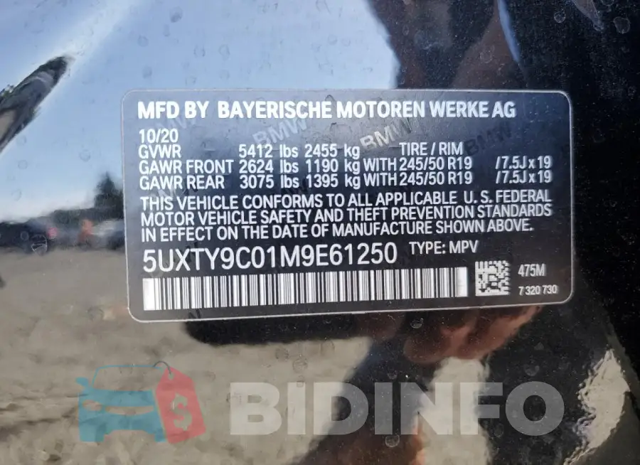 5UXTY9C01M9E61250 Photo# 14