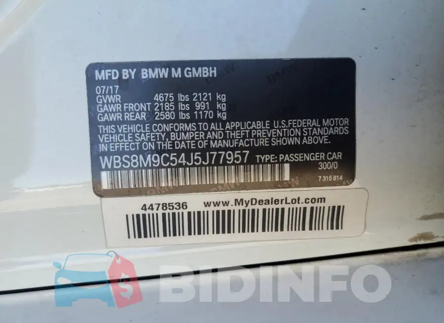 WBS8M9C54J5J77957 Photo# 12
