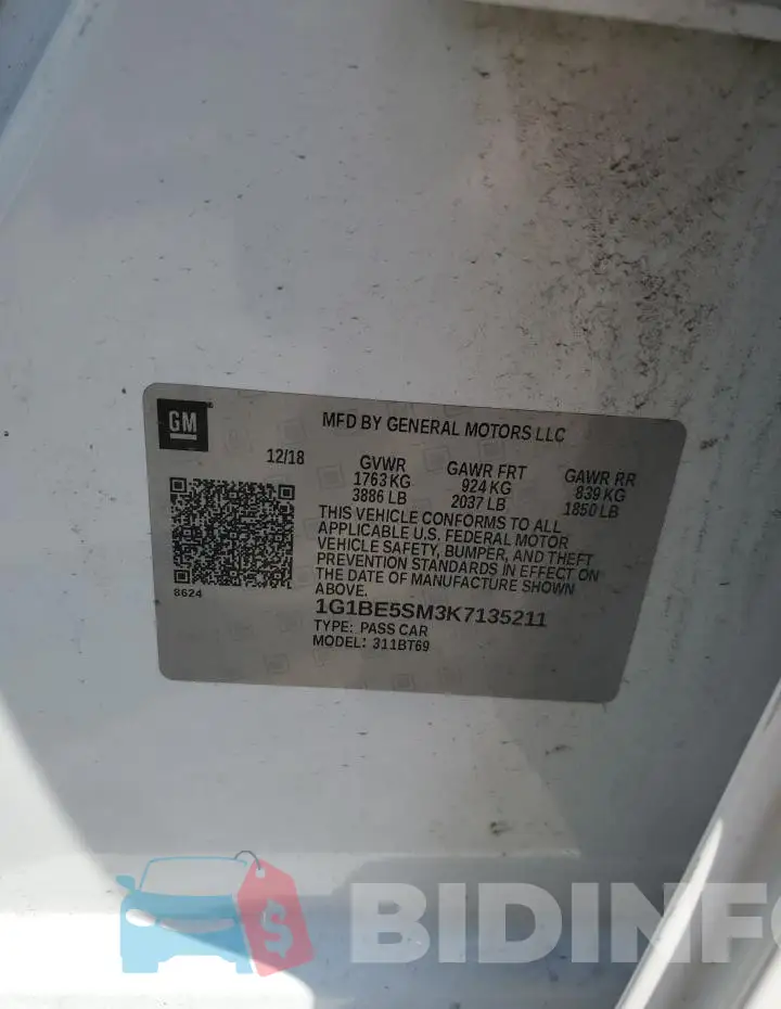 1G1BE5SM3K7135211 Photo# 12