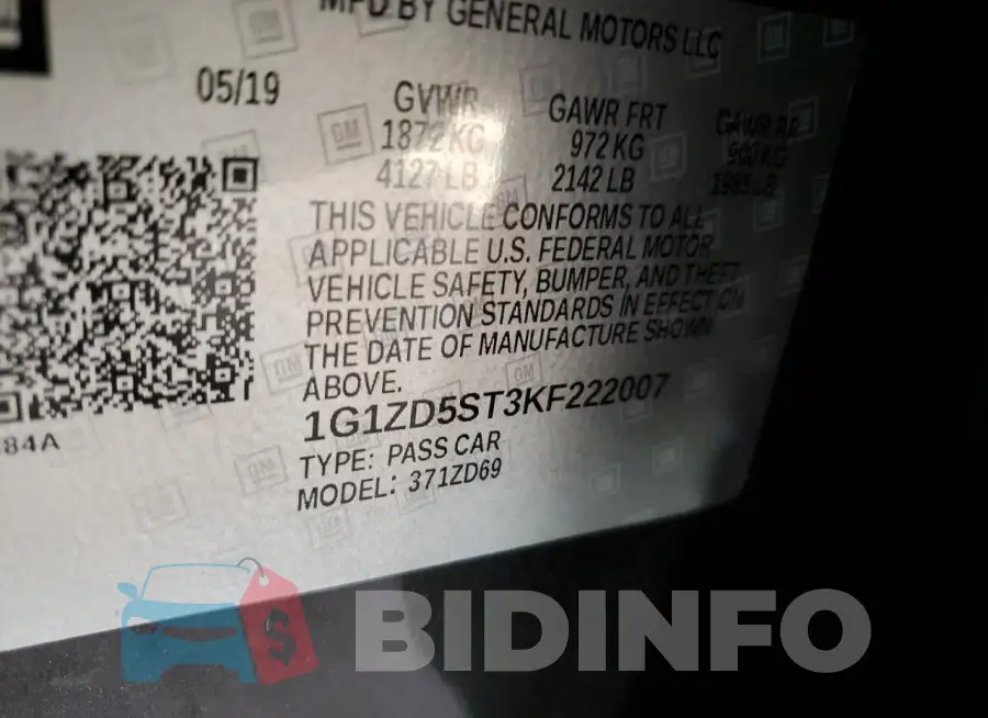 1G1ZD5ST3KF222007 Photo# 12