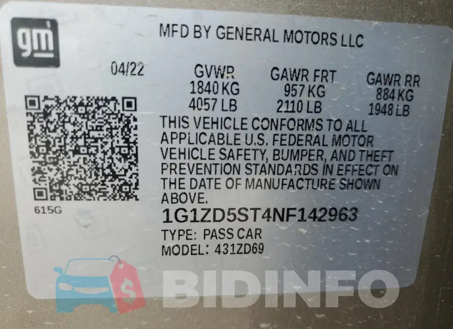 1G1ZD5ST4NF142963 Photo# 12