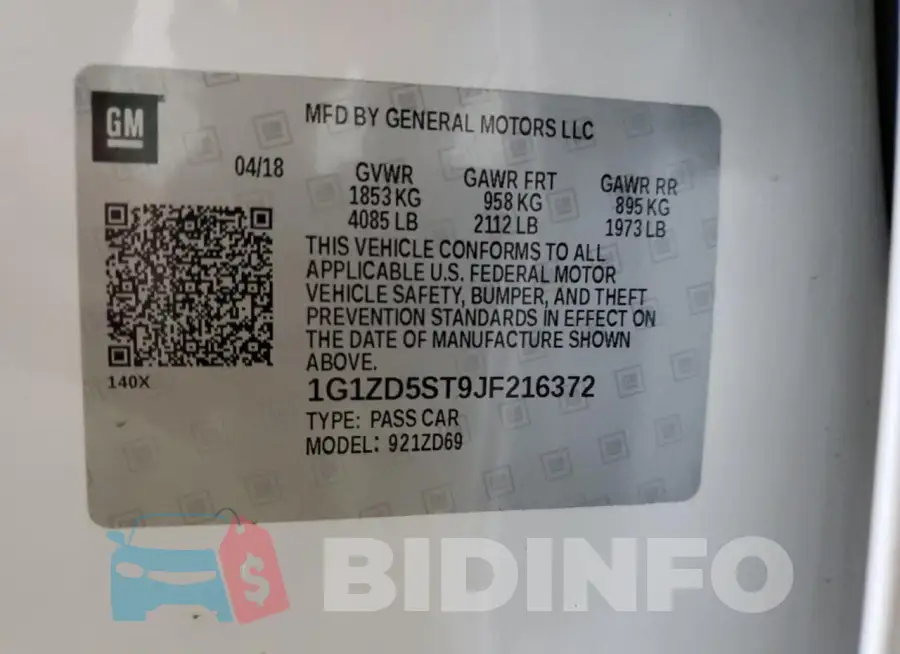 1G1ZD5ST9JF216372 Photo# 13