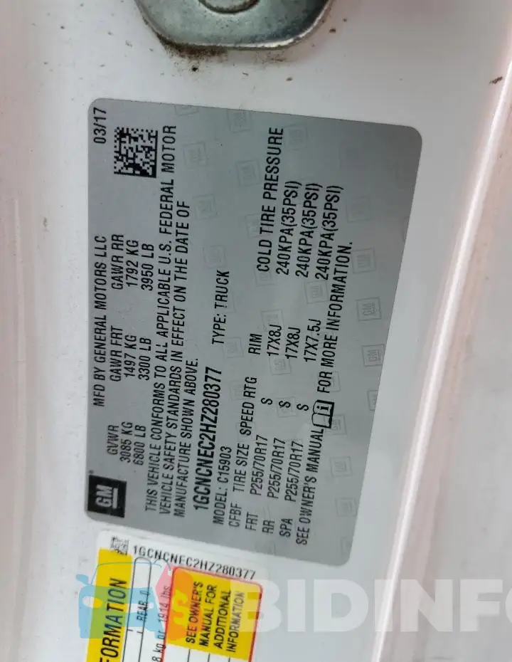 1GCNCNEC2HZ280377 Photo# 12