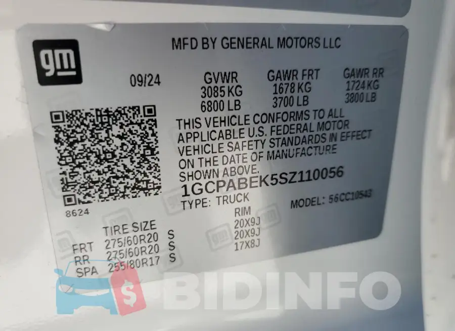 1GCPABEK5SZ110056 Photo# 12