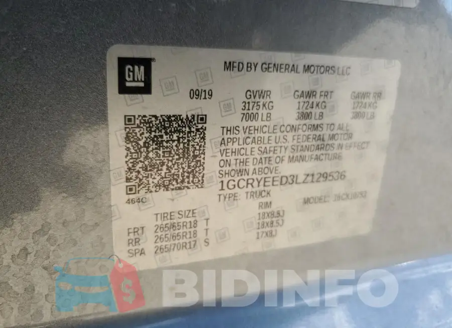 1GCRYEED3LZ129536 Photo# 12