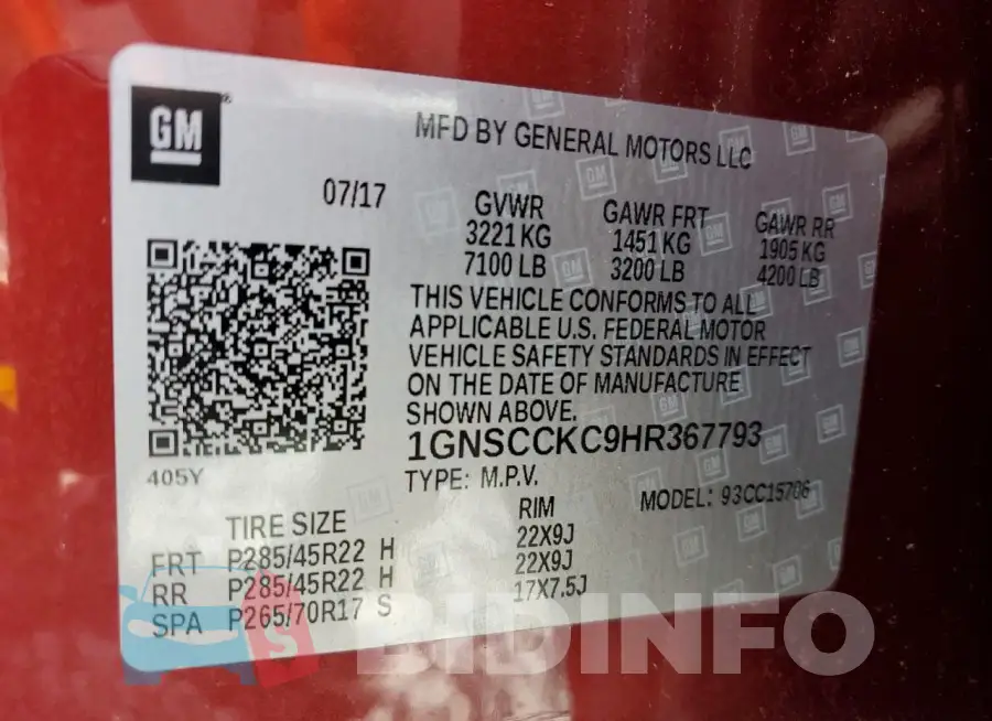1GNSCCKC9HR367793 Photo# 14