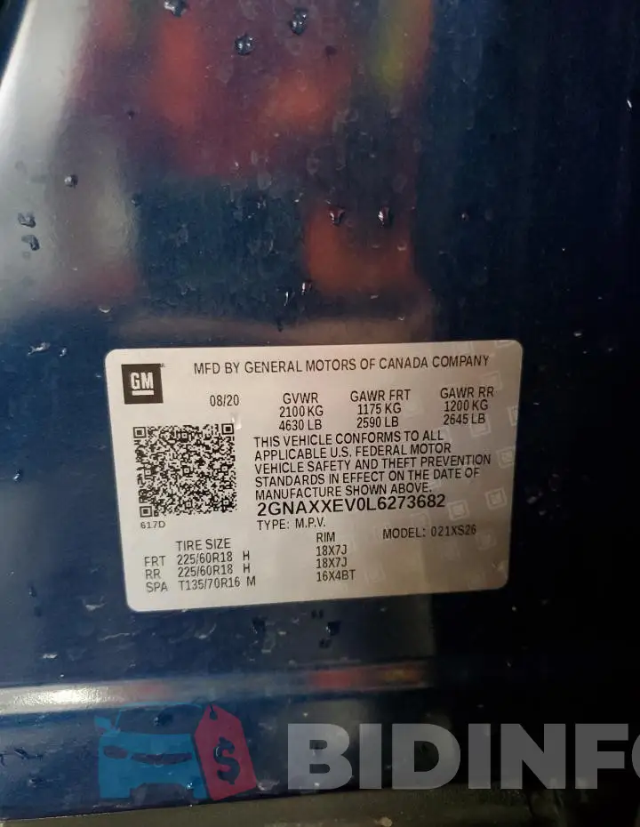 2GNAXXEV0L6273682 Photo# 13