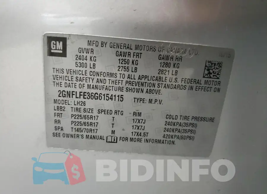 2GNFLFE36G6154115 Photo# 14