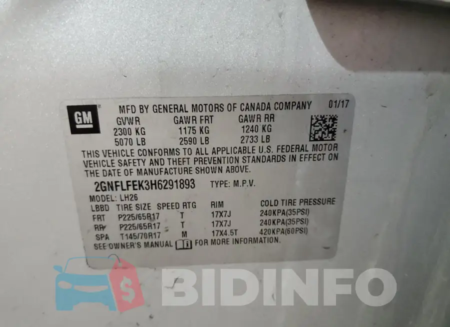 2GNFLFEK3H6291893 Photo# 13
