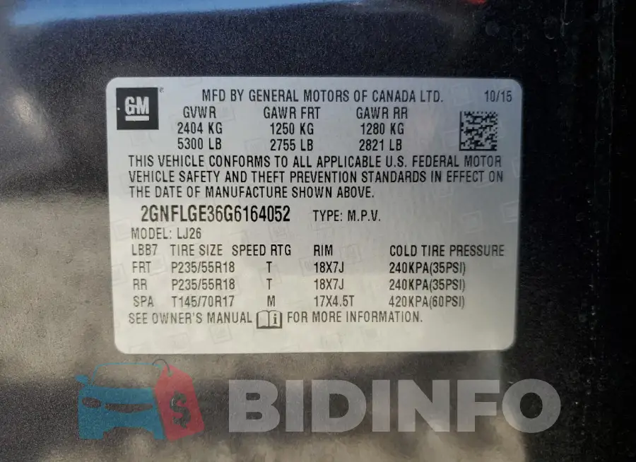 2GNFLGE36G6164052 Photo# 13