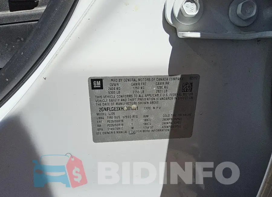 2GNFLGE3XH6301981 Photo# 13