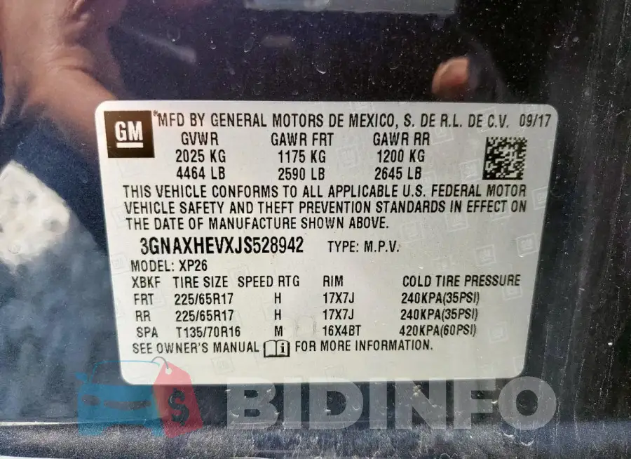 3GNAXHEVXJS528942 Photo# 14