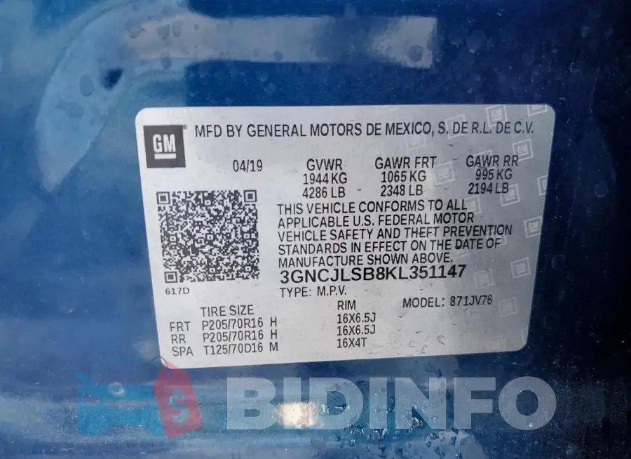 3GNCJLSB8KL351147 Photo# 13