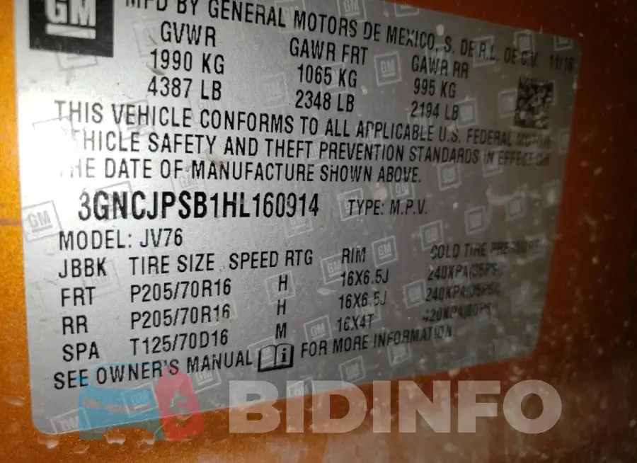 3GNCJPSB1HL160914 Photo# 12