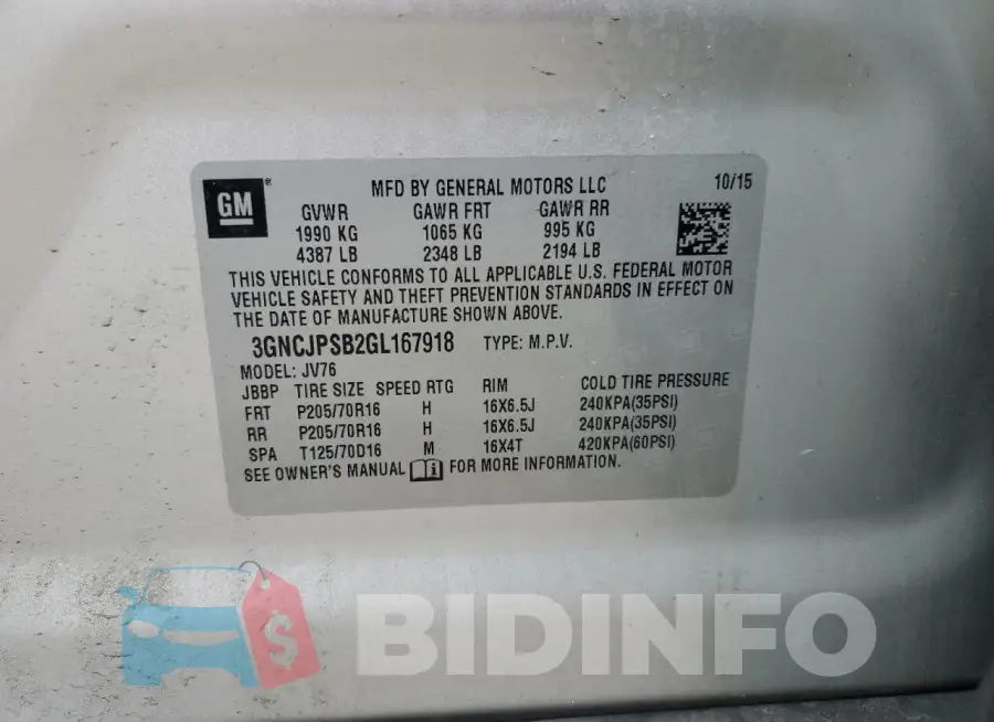 3GNCJPSB2GL167918 Photo# 12