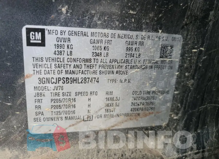 3GNCJPSB9HL287474 Photo# 13