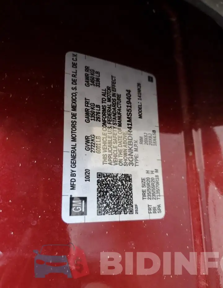 3GNKBDR41MS519404 Photo# 12