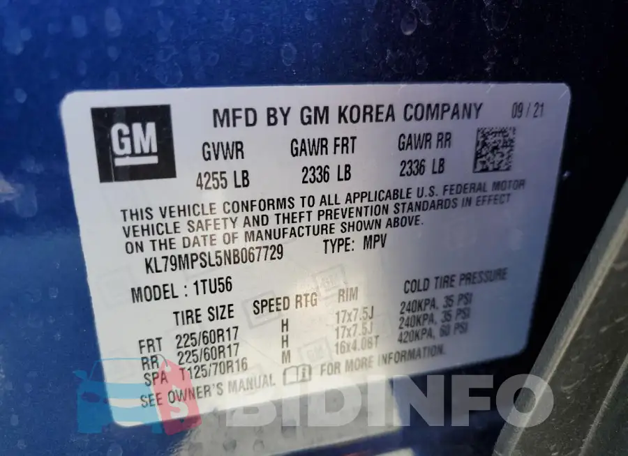 KL79MPSL5NB067729 Photo# 13