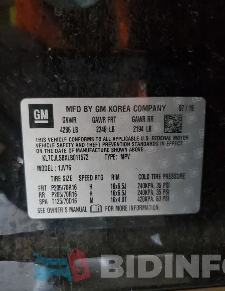 KL7CJLSBXLB011572 Photo# 13