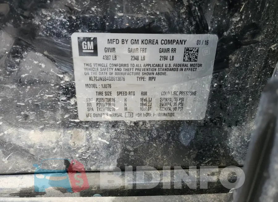 KL7CJNSB4GB613076 Photo# 13