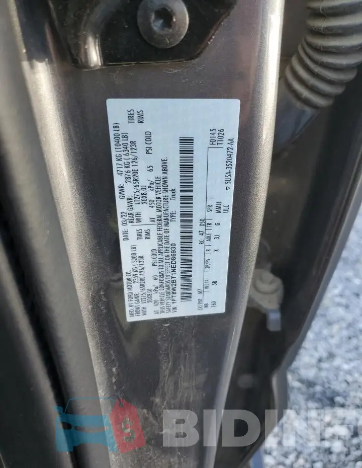 1FT8W2BT1NED86930 Photo# 12