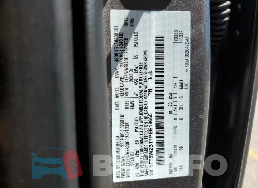 1FT8W2BT1PEE18665 Photo# 12