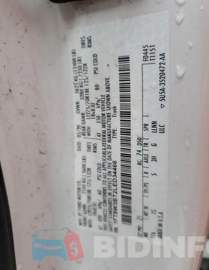 1FT8W3BT2LED34466 Photo# 12