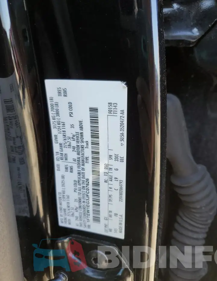 1FTEW1EG3JFC07626 Photo# 12