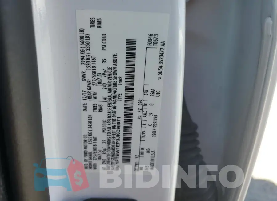1FTEW1EP3JKC96671 Photo# 12