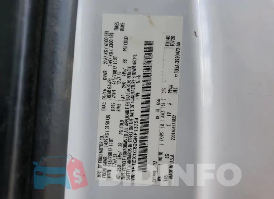 1FTEX1C82GKF13354 Photo# 13