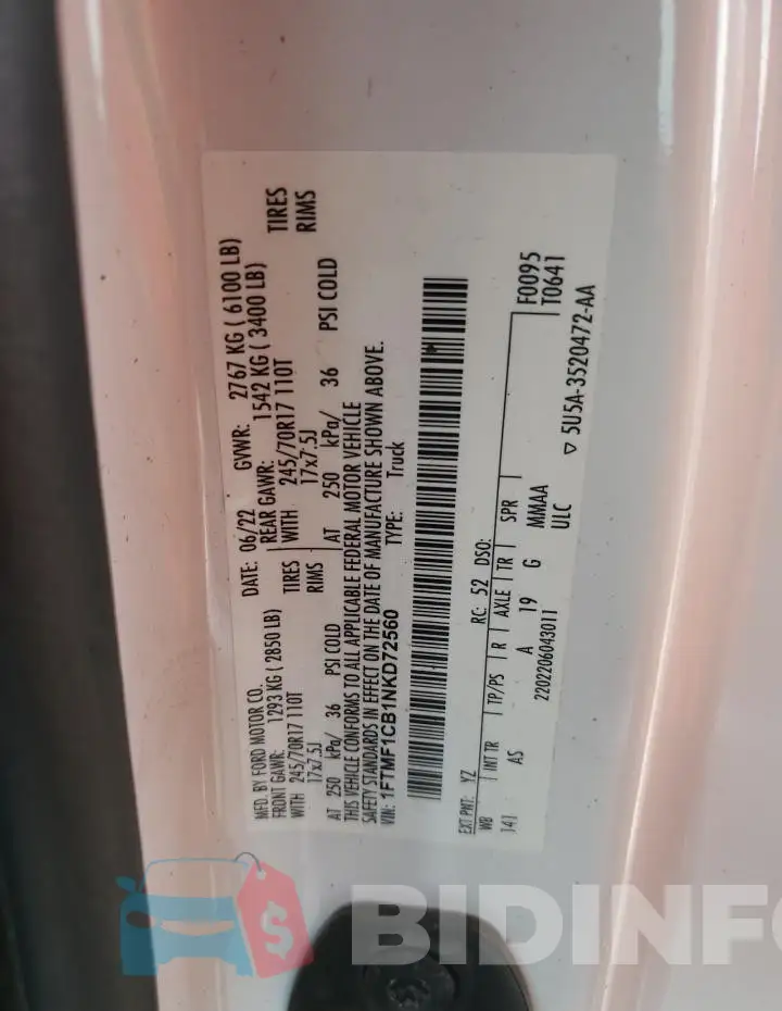 1FTMF1CB1NKD72560 Photo# 13