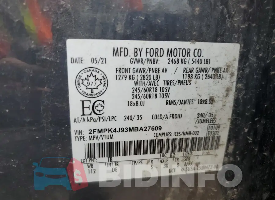 2FMPK4J93MBA27609 Photo# 13